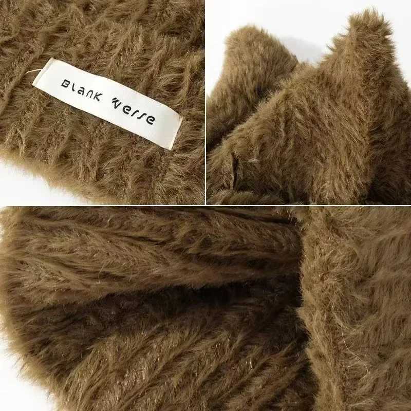 new apanese Cute Cat Ears Plush Beanies Cap Y2K Autumn and Winter Casual Warm Sweet Versatile Pullover Knitted Womens HatsXJ251110