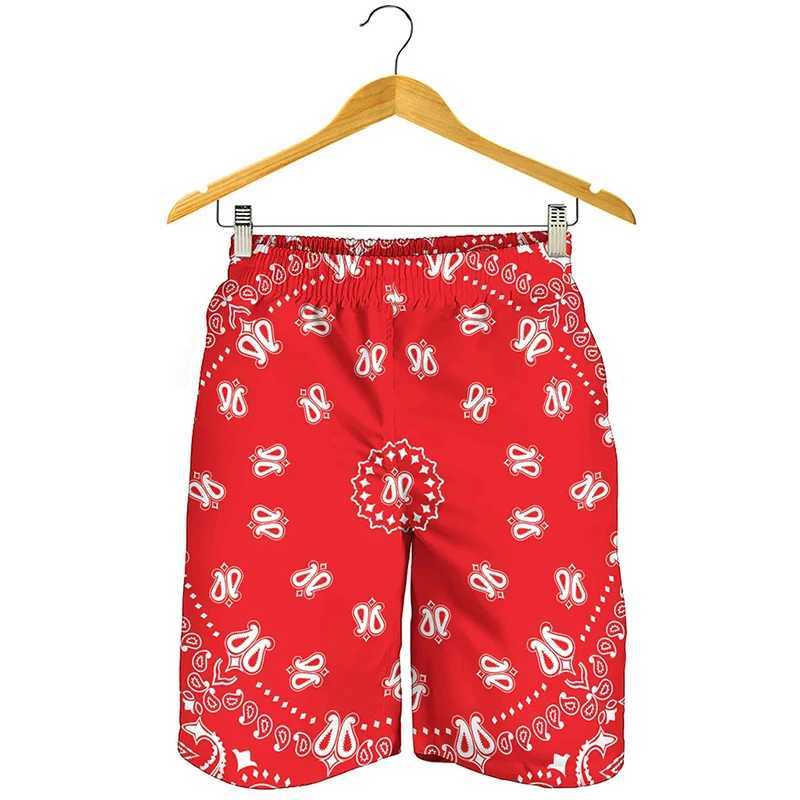 3D printed black Paisley Bandana pattern mens fast drying ultra wide beach shorts mens swimming shorts X250410