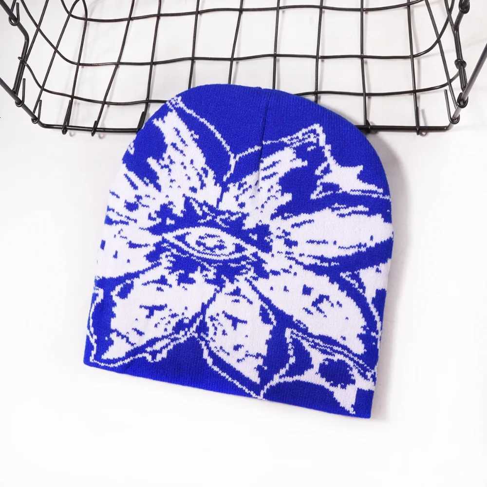 2025 Winter Beanie European and American Trendy Gothic Personalized Fashionwarm Cold-proof Jacquard Men Women Knitted CapXJ251110