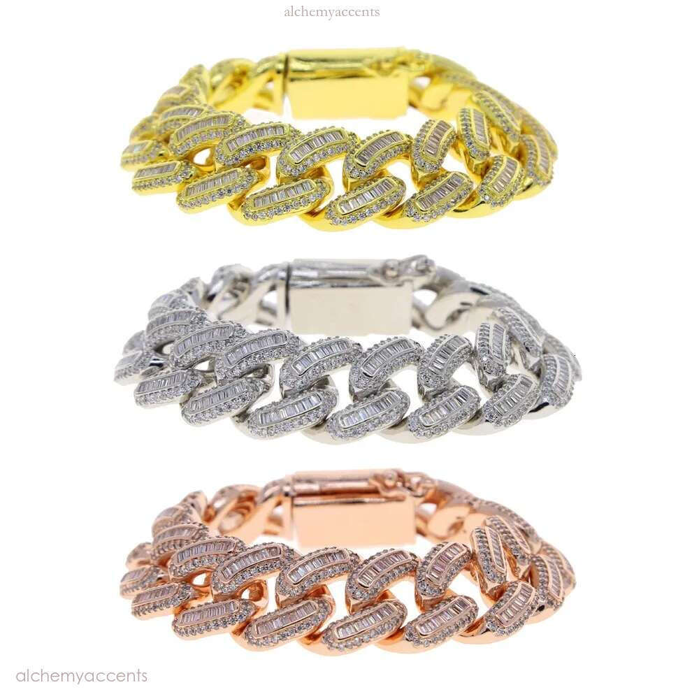 Elegant Gold-Plated Miami Cuban k Bracelet Featuring Sier VVS Moissanite Dias by Jasen