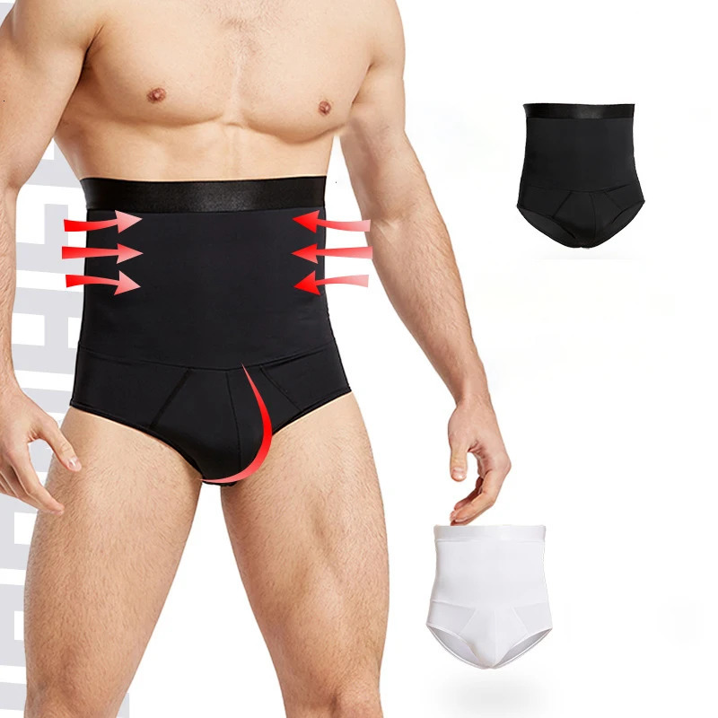 1pcs Men High Waist Shapewear Pants Tummy Control Shorts Body Shaper Compression Trainer Belly Tummy Slimming Boxer Underwear 250409