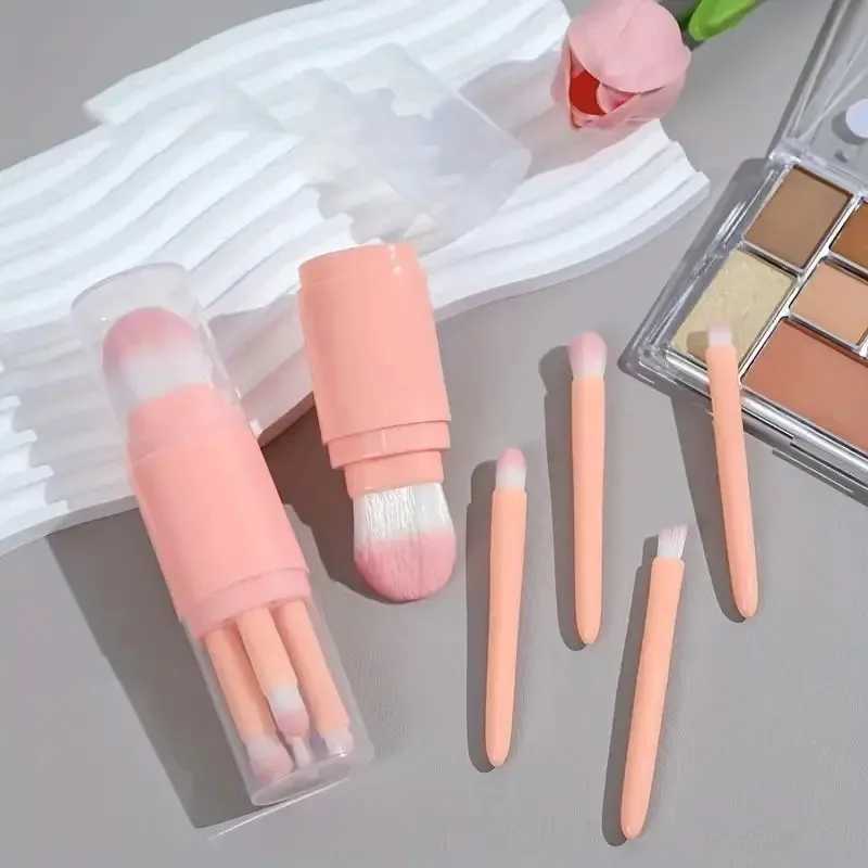 5-in-1 Mini Makeup Brush Set with Telescopic Design Portable Retractable Beauty Tools for Travel Home Use L251110
