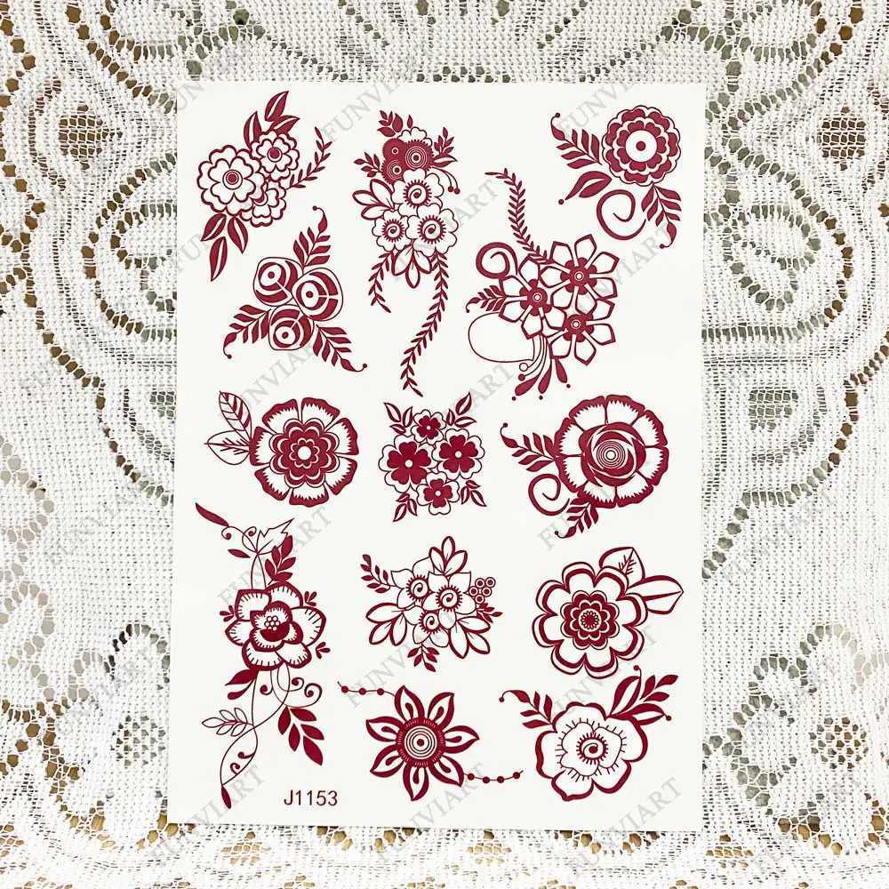 Waterproof Nail Art Sticker for Childrens Temporary Tattoo Small Size Mehndi Fake Tattoo Hand drawn Girl Body Art Brown Nail Art W250410