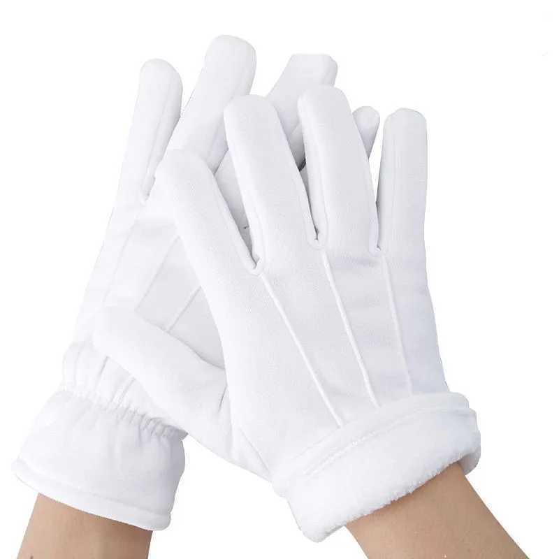Men White Warmer Gloves Formal Tuxedo Honor Guard Parade Shuffle Dance Jewelry Care Performance Party Magic Show Butler Gloves L251110