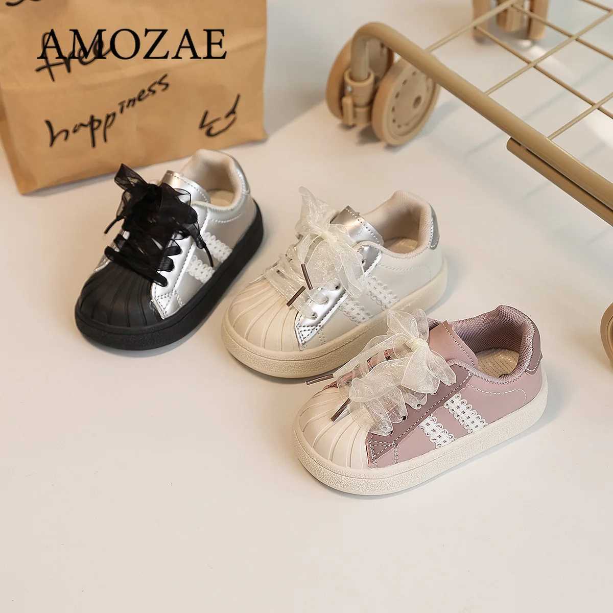 Girls Soft Bottom Anti-Slip Casual Sports Shoes Spring Autumn Style Learning to Walk Shoes Childrens Shell Head Leisure SneakeT251110