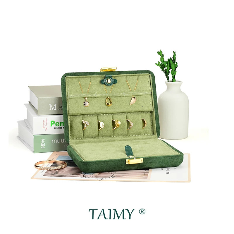 TAIMY Personalized Highend Jewelry Box Plush Portable Travel Jewelry Storage Box Multifunctional Jewellery Organizer Custom 250409