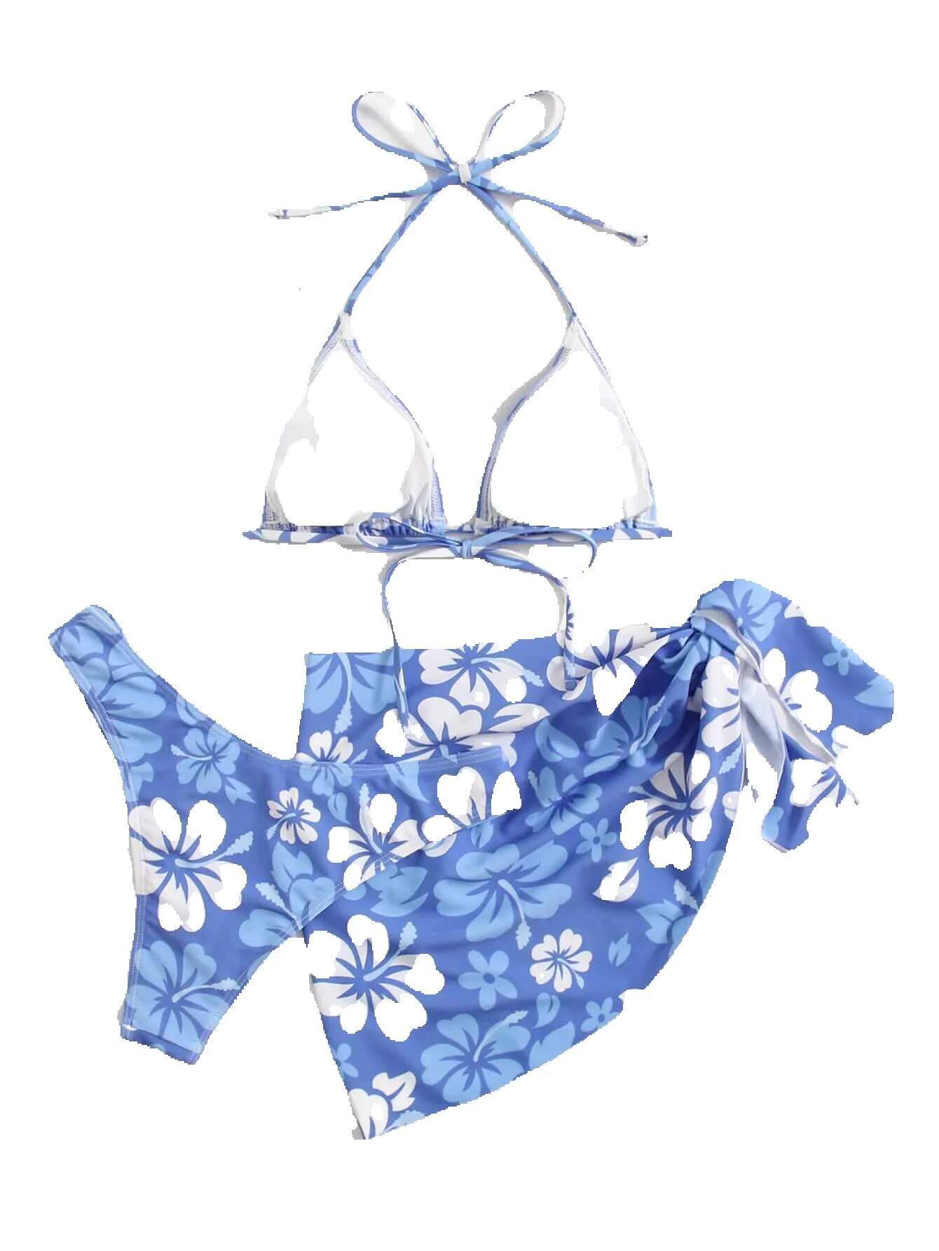 Sexy European and American swimwear, bikini skirt, three piece set