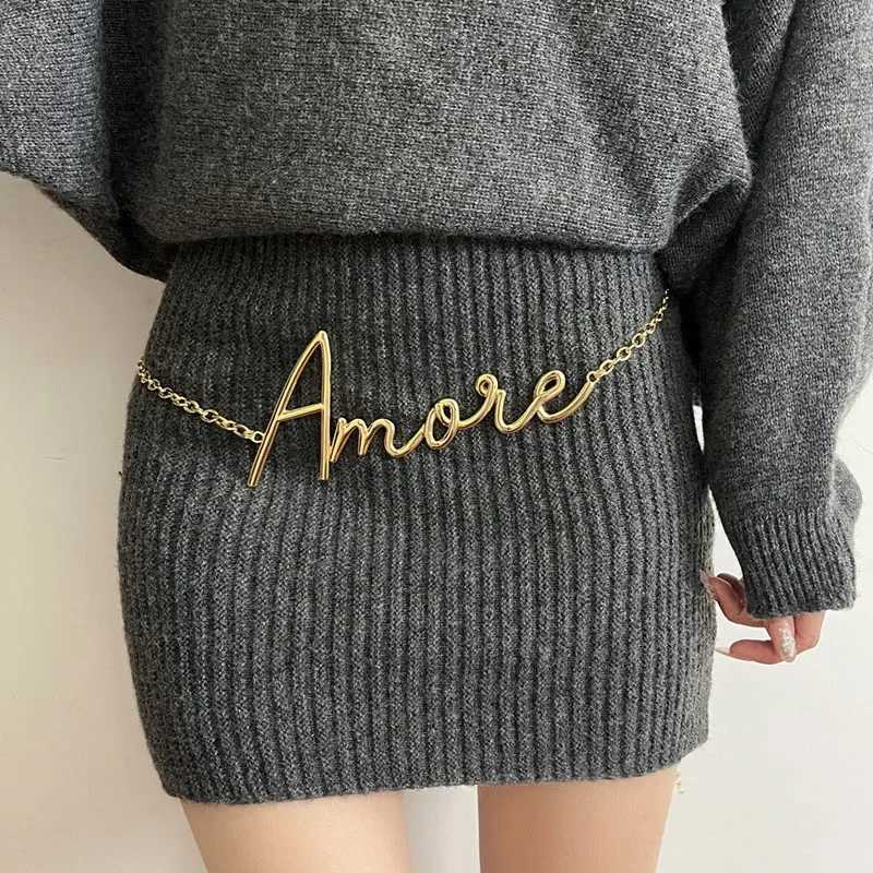Fashionable and elegant golden letter belt suitable for the minimum charm metal daily jewelry accessories of Wen girls X250410