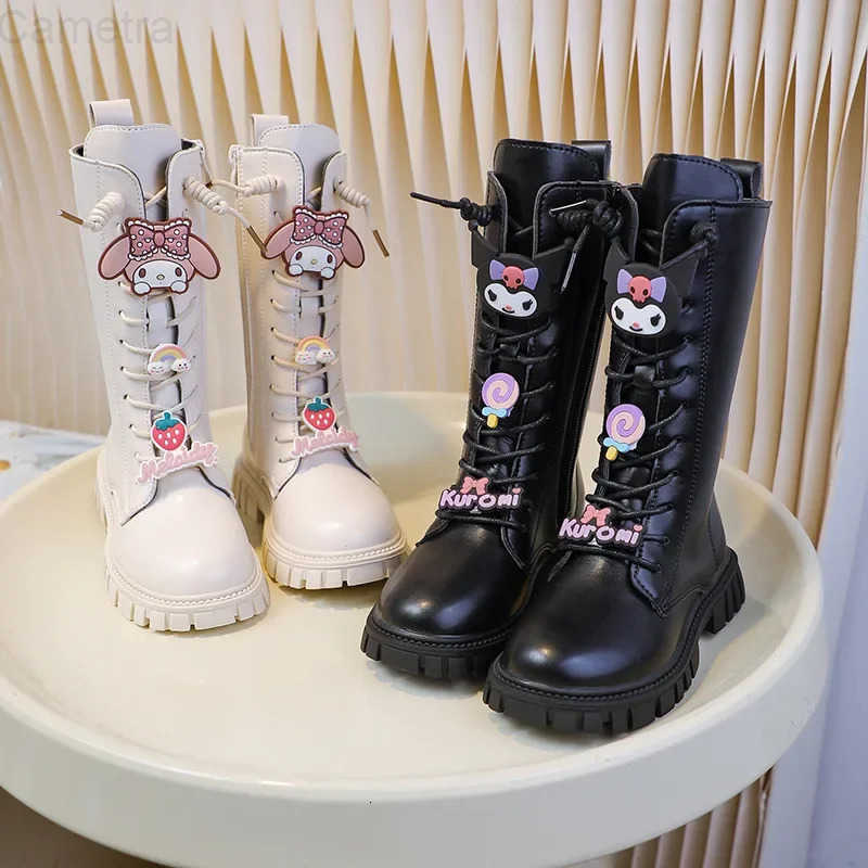 Sanrio Kuromi My Melody Girl boots Childrens shoes autumn and winter cartoon Y2K kawalii fashion be all-match gift soft H251110