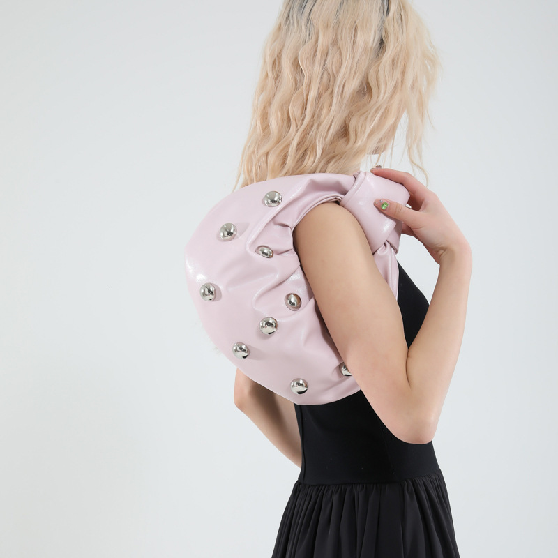 Trendy Underarm Bag Korean Style Fashion Rivet Shoulder Bag Women Versatile Pearl Handheld Dumpling Bag Trendy 251110