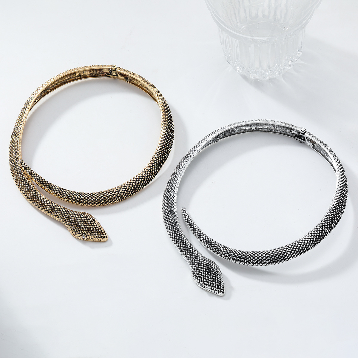 Retro Trendy Style Necklace Snake Shaped Collar Summer Daily Wear Boutique Accessory Collar Exquisite Gift