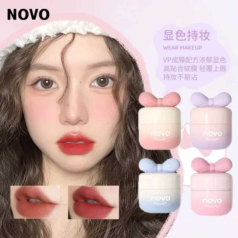 NOVO Lip Clay Waterproof Sweatproof Longlasting Non-sticky Matte Lipstick Plain White Non-fading Lip Gloss Wholesale Makeups HotT251110