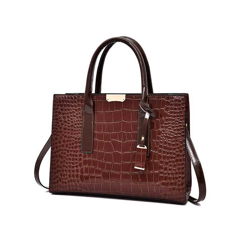 Patent Leather Women Messenger Bags Crocodile Female Crossbody Shoulder Hand Bags for Women High Quality Ladies Handbags K251110