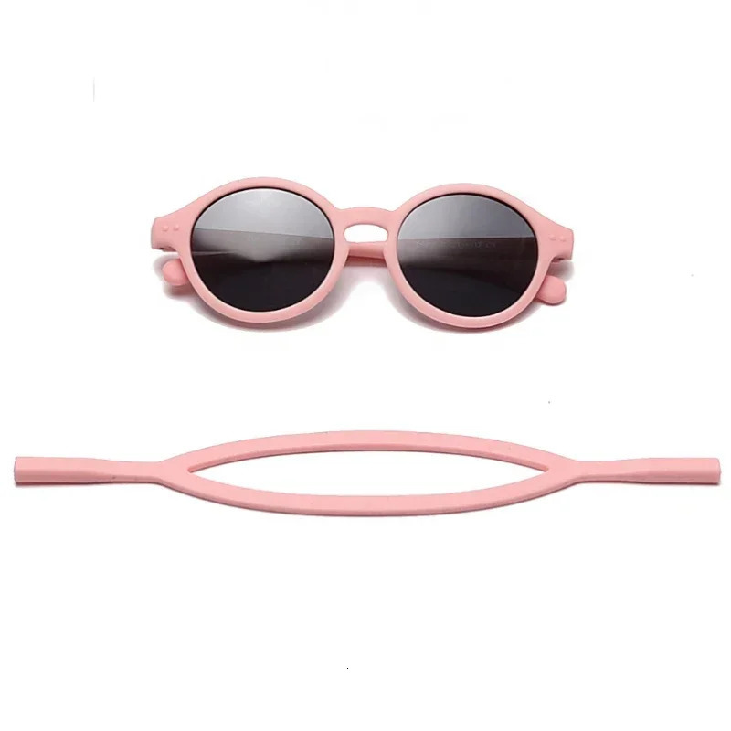 0-4 year old baby silicone glasses UV400 protection TPEE polarizing band baby girl flexible sunglasses with free silicone strap 250403