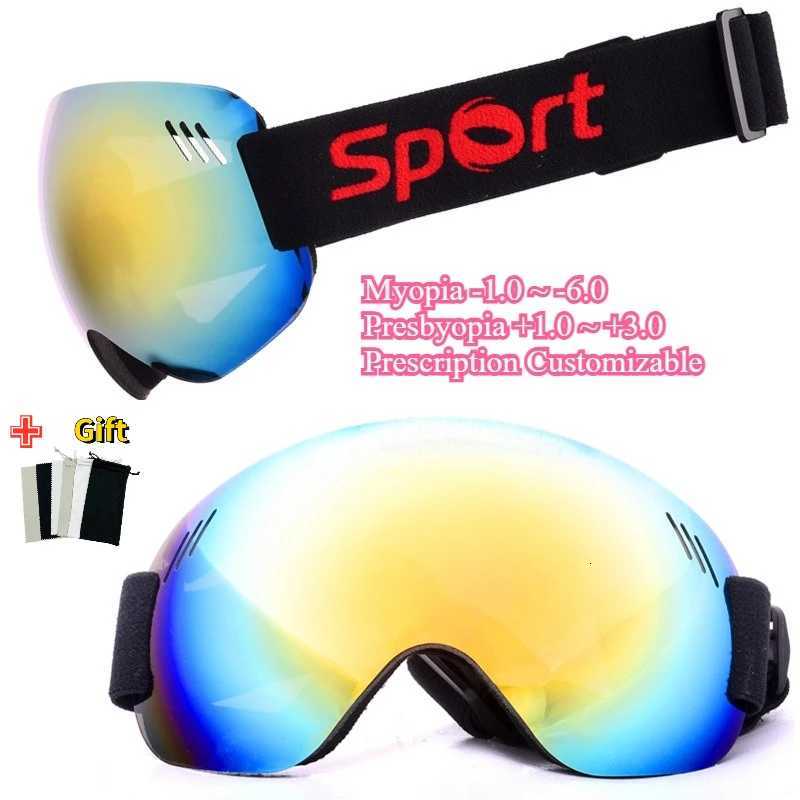 Myopaia Hyperopia Ski Goggles Over-Goggle Optical Insert Frame Anti Fog Windproof Large Lens Snowboard Goggles for Men Women K251110