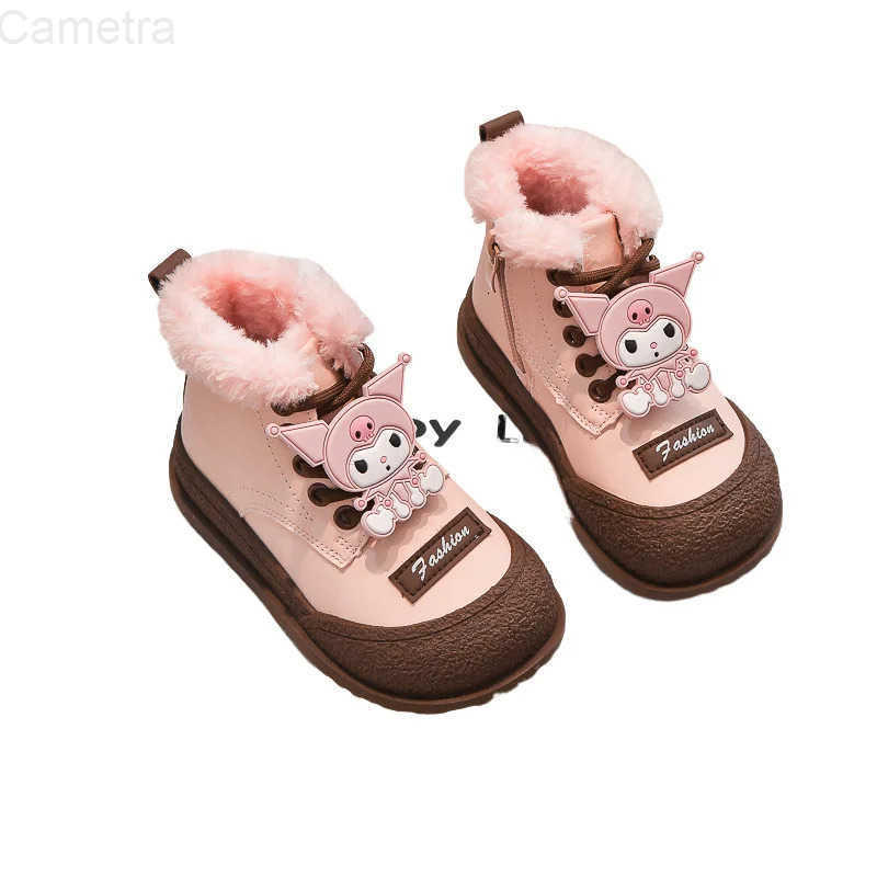 Sanrio Girl Hello Kitty Kawaii Fashion Comfortable Thicken Cotton Shoes Student Winter Cartoon Anime Child Snow Boots New Style H251110