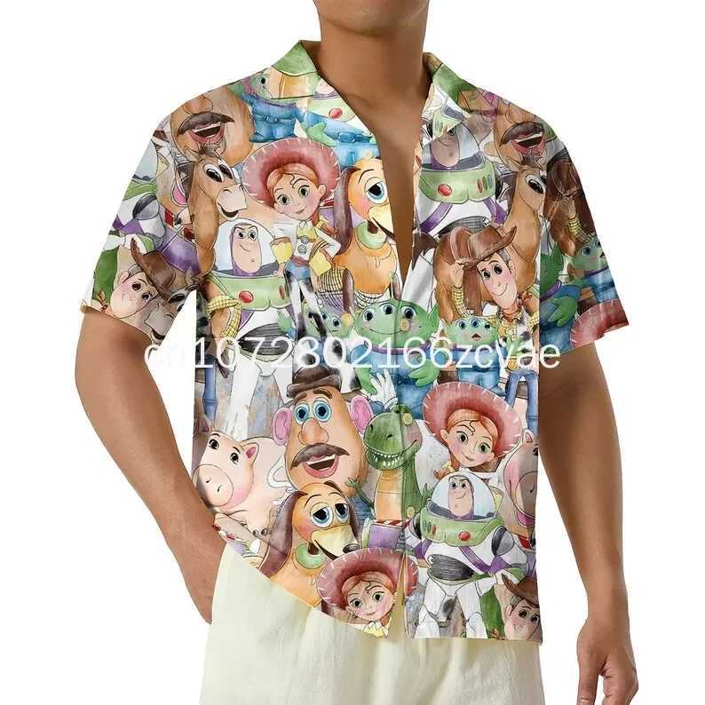 2024 New Buzz Lightyear HAWaiian Shirt Mens Short sLeeved Shirt Movie HAWaiian Shirt Beach Shirt X250410