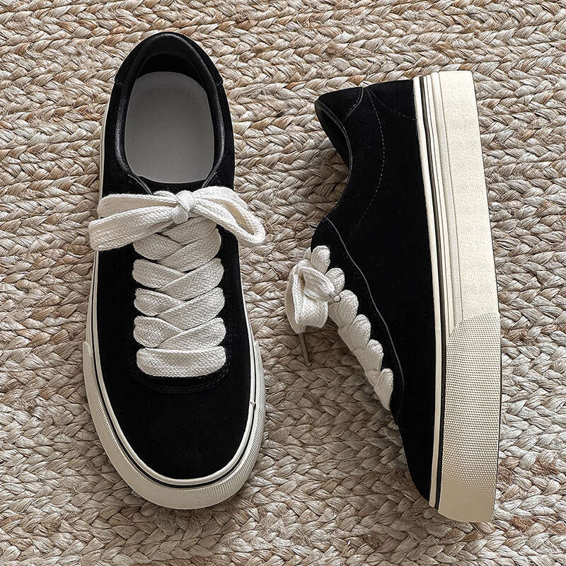 Suede Niche Workwear Sneakers Men Retro Casual Thick Sole Leather Low-top Vulcanized Shoes Japanese Style C1597