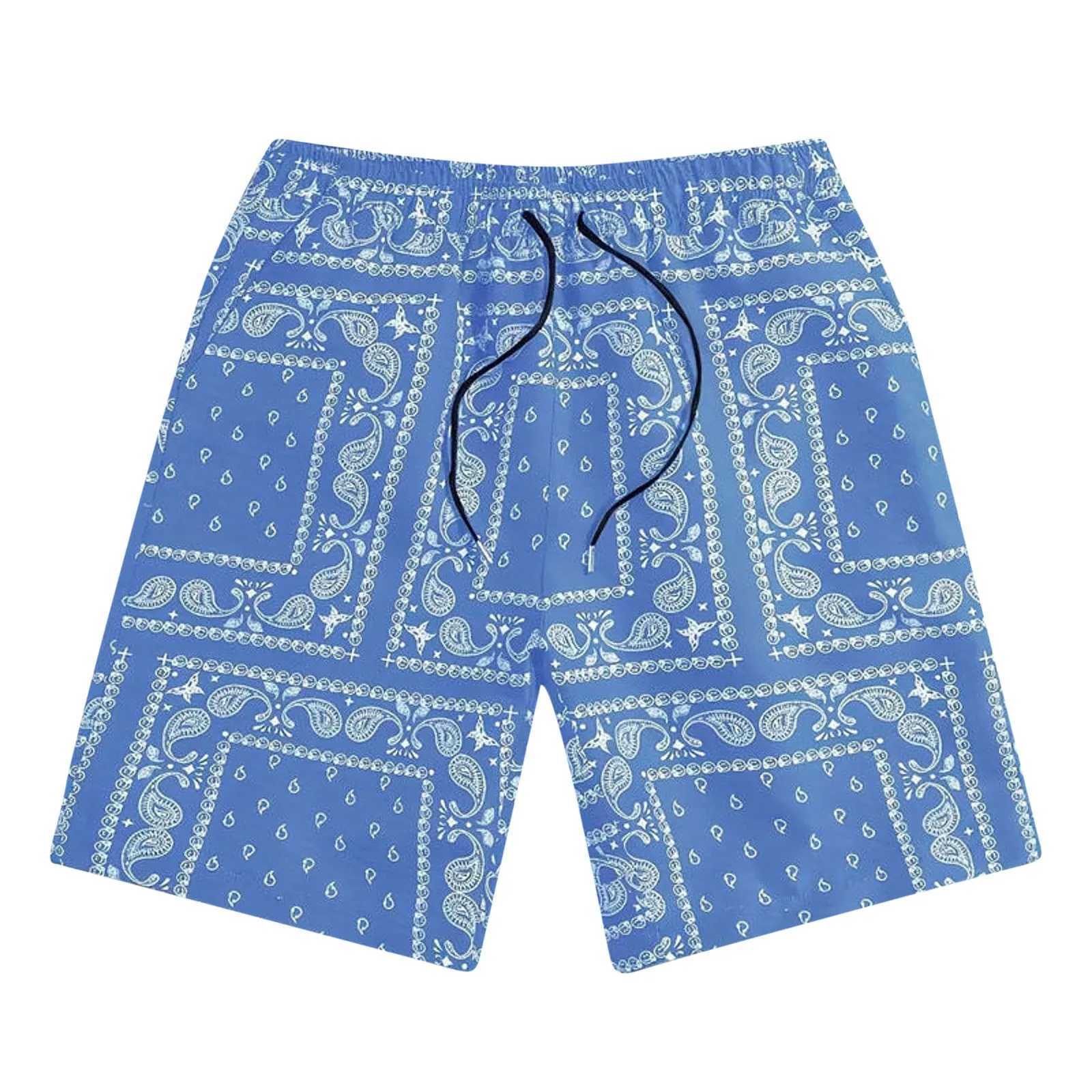 Mens casual shorts retro printed beach Trojan horse for mens holiday casual shorts fashionable and relaxed summer shorts X250410