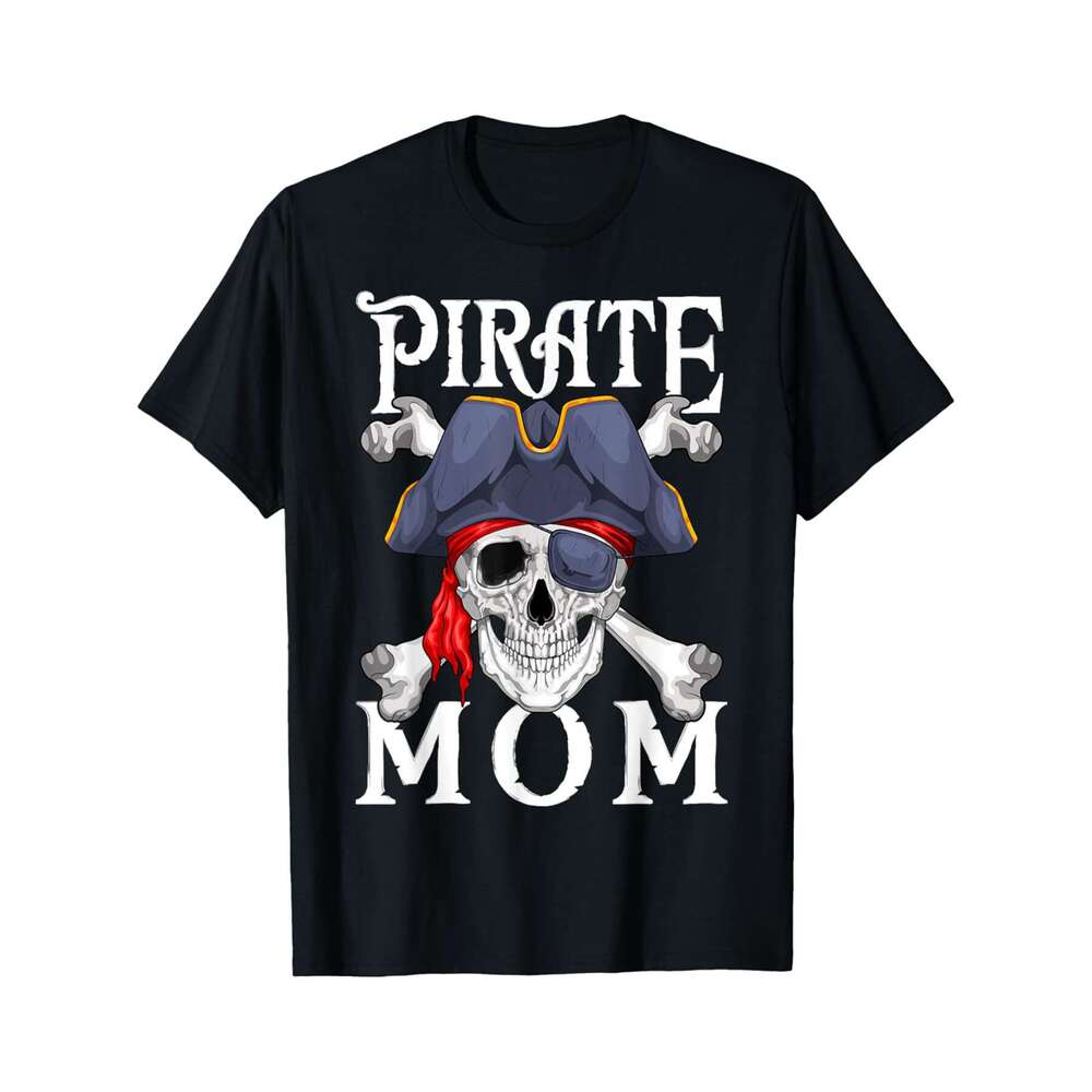 Designer T shirt Pirate Mom Jolly Roger Crossbones Skull Halloween Costume - 220g T shits