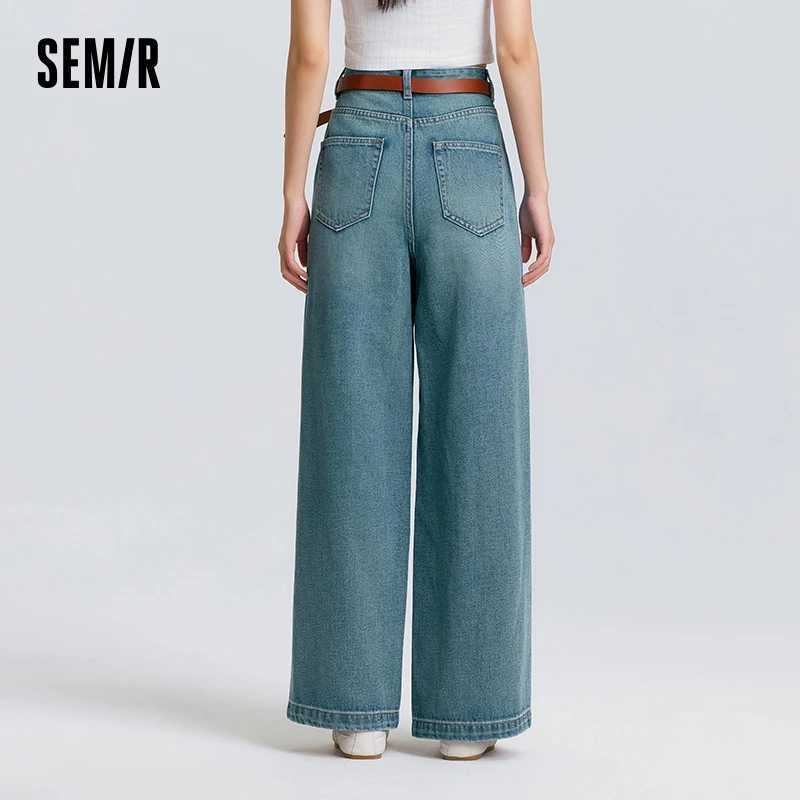 Semir Jeans Women High-waisted Wide-leg Trousers 2025 New Spring Long Trousers Street Style Trendy Versatile Trousers C251110