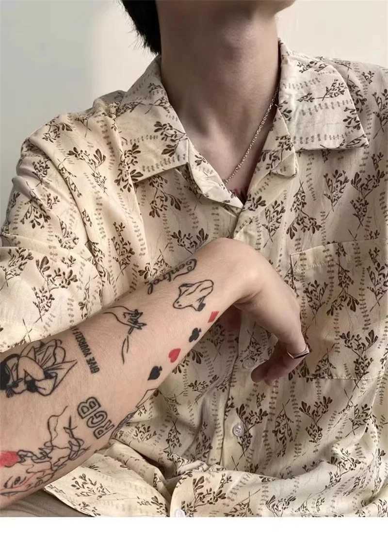 Hawaiian mens floral Cuban collar vintage holiday beach couple clothing mens summer top 2024 X250410