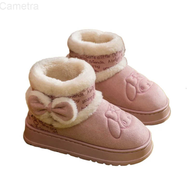 Sanrio Hello Kitty cartoon cute cotton shoes creative Kawaii for boys and girls winter warm non-slip snow boots gift wholesale H251110