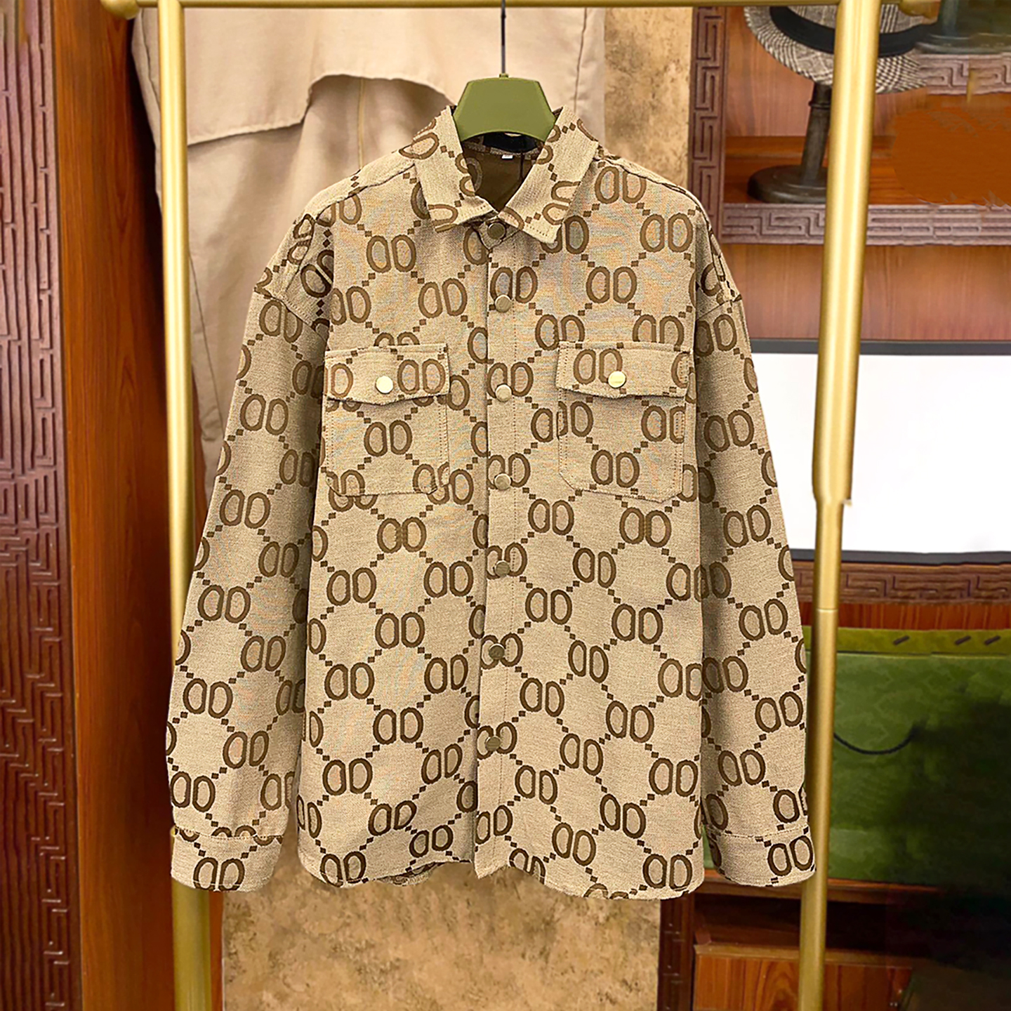 Men's Casual Shirt Designer Button Up Long Sleeve Shirt High Quality Business Casual Vintage Lapel Tops