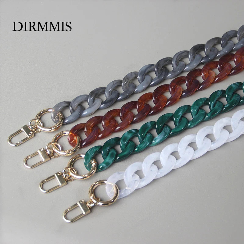 Fashion Woman Handbag Accessory Chain Detachable Replacement White Beige Red Blue Grey Strap Women Shoulder DIY Resin Chain 251110