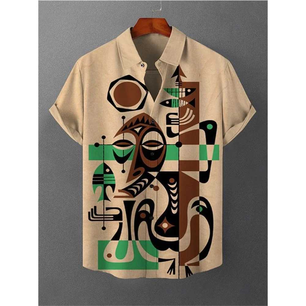 Mens summer casual fashion short sleeved mens loose breathable Hawaiian shirt mens casual mens top X2504101