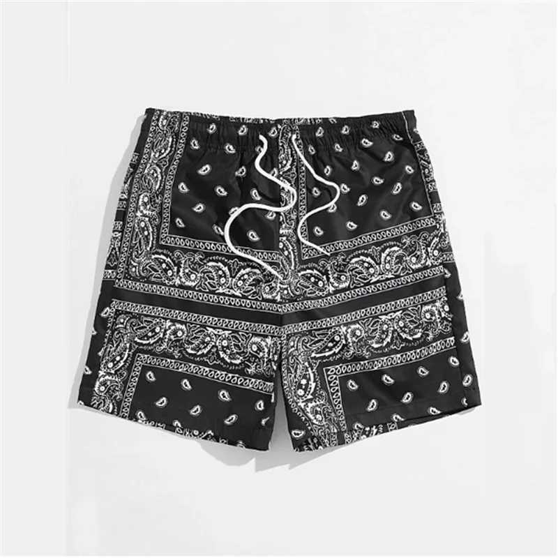 Trend Bandana Graphic Beach Shorts Mens Summer Fashion 3D Printed Swimming Shorts Loose Casual Street Clothing Hawaiian Shorts X250410111