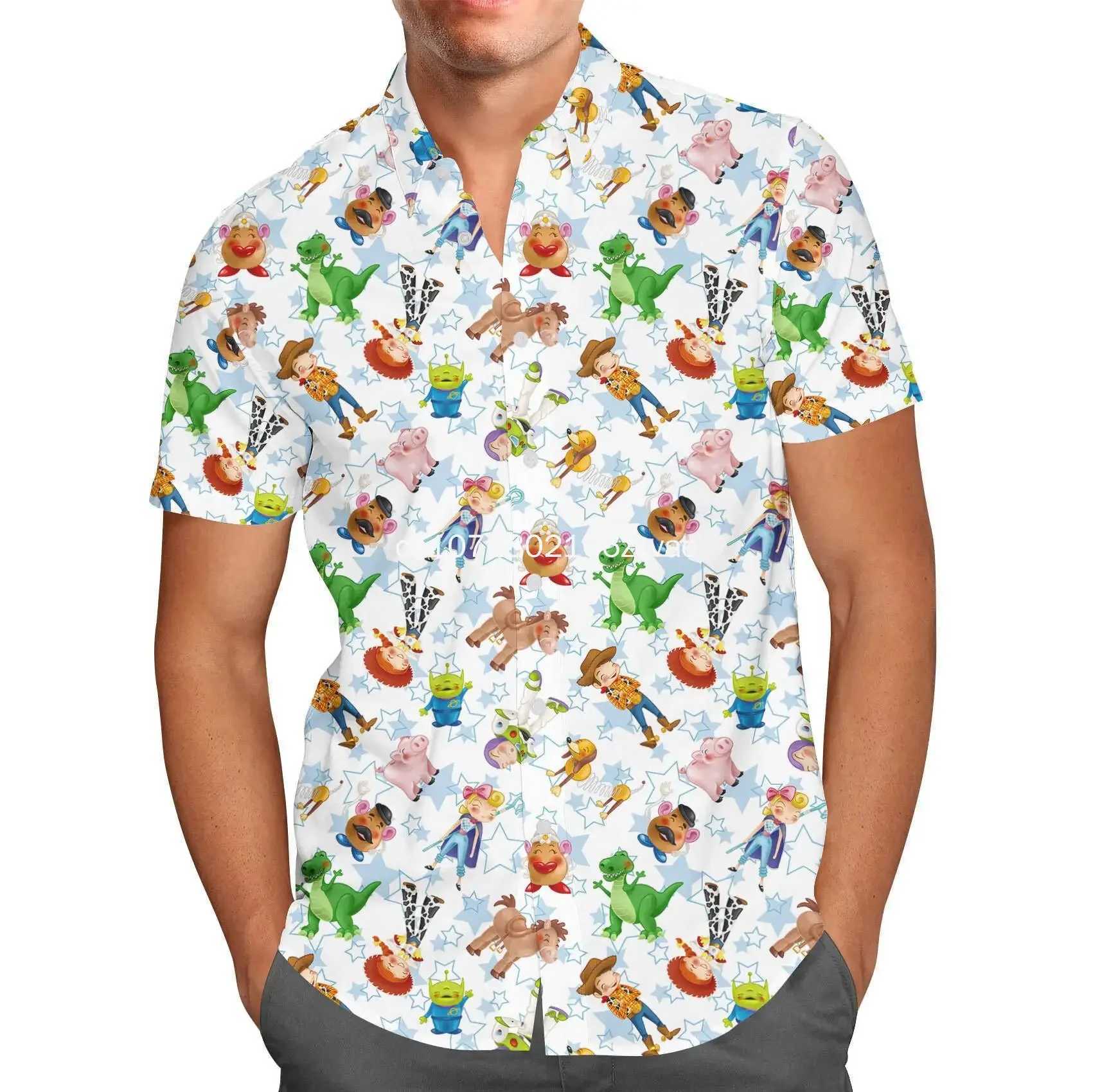 2024 New Buzz Lightyear HAWaiian Shirt Mens Short sLeeved Shirt Movie HAWaiian Shirt Beach Shirt X250410