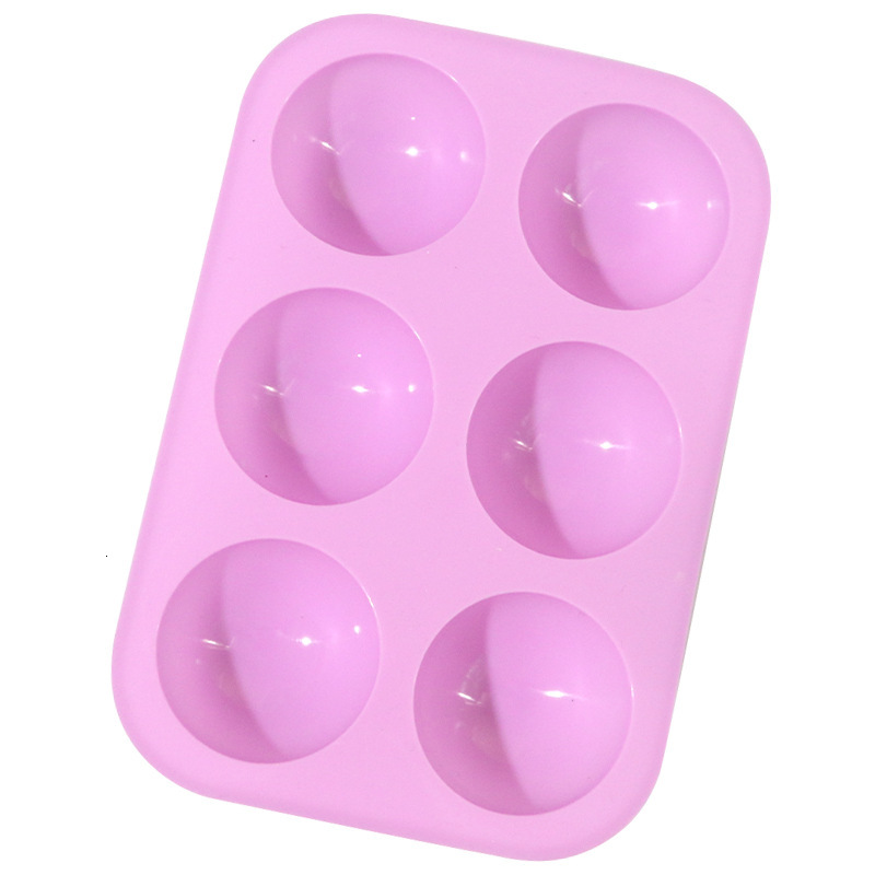 In Stock Wholesale 6-Linked Small Half Round Silicone Cake Jelly Aromatherapy Candle Plaster Mold DIY Ice Eating