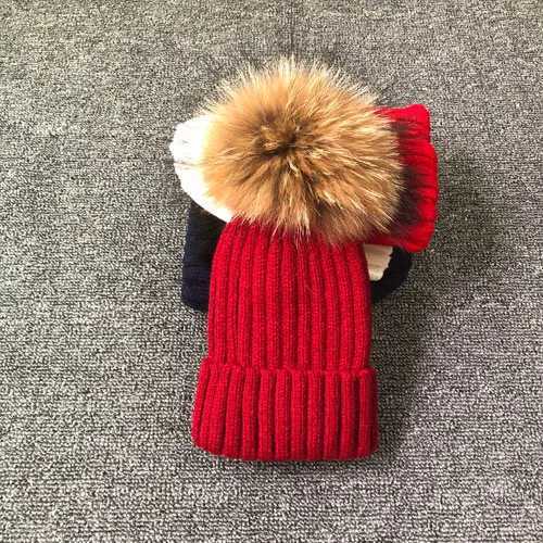 2025 New style Fashion Winter spring hats For Children Hat Skullies Beanies 15cm pompom fur Hat For Girls Cap bonnet enfantXJ251110