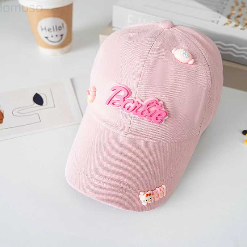 Sanrio 2024 Spring New Childrens Baseball Cap Cute 3D Cartoon Sunshade Embroidered Curved Brim Duckbill Cap H251110
