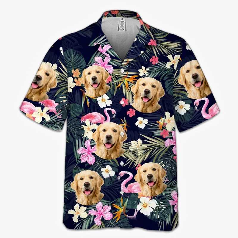 Customized dog face Hawaiian Aloha shirt full print personalized custom pet graphic beach shirt for men and women pet owner gift X250410