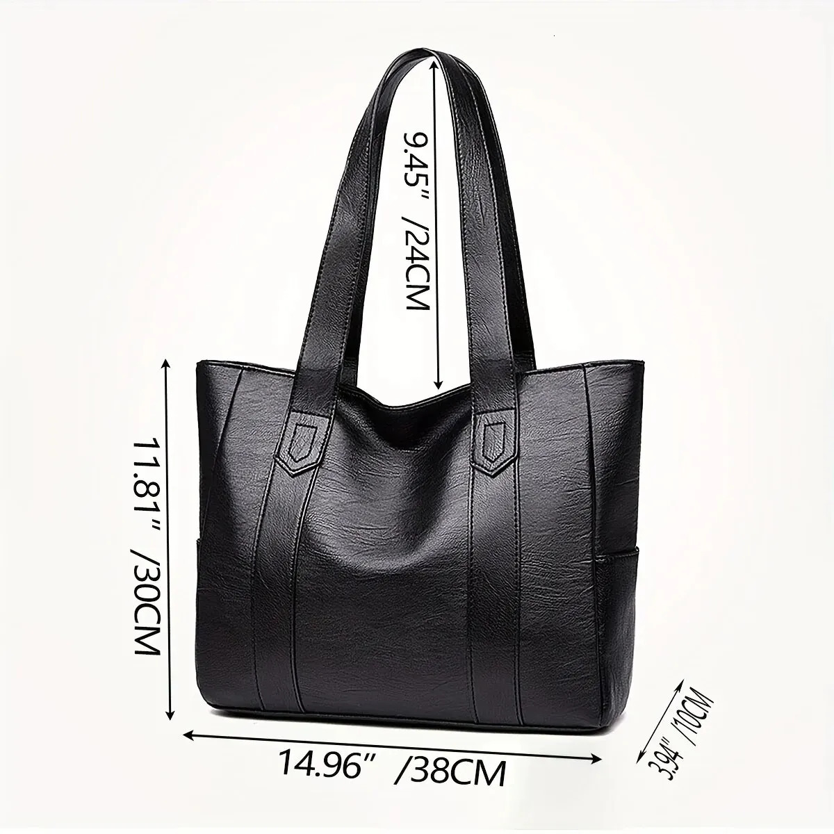 Vintage Large Capacity Tote Bag Retro Vegan Shoulder Womens Casual Handbag For Commute 251110