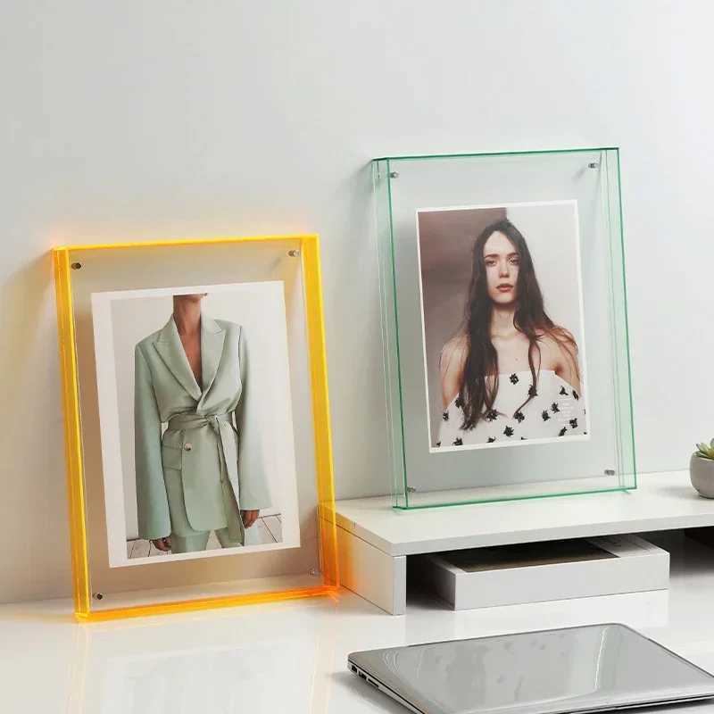 Ins Style Acrylic Photo Colorful Picture Frame Without Photos Transparent Table Wall Decoration Hall Bedroom L251110 H260306
