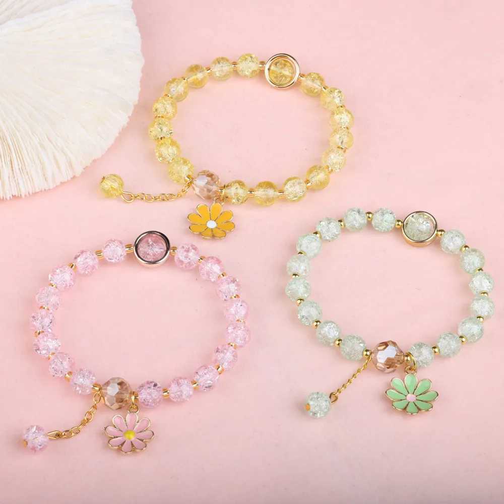 Lucky Popcorn Crystal Bracelet New Korean Daisy Flower Multicolor Glass Beads Bracelets For Women Girl Jewelry Lovely GiftT251110