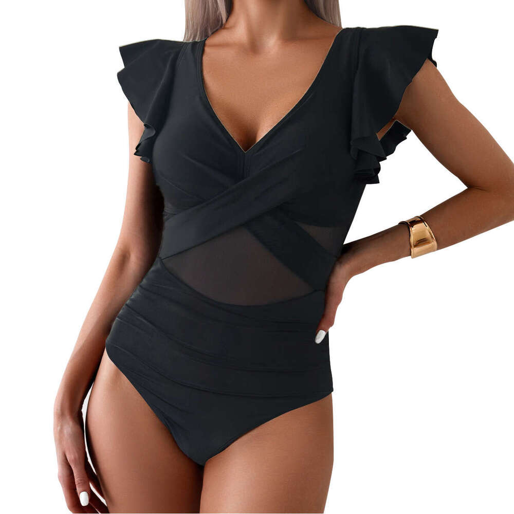 one-piece European and American bikini women's quick drying sports swimsuit manufacturer wholesale 2025 temperament versatile new trend clothing 