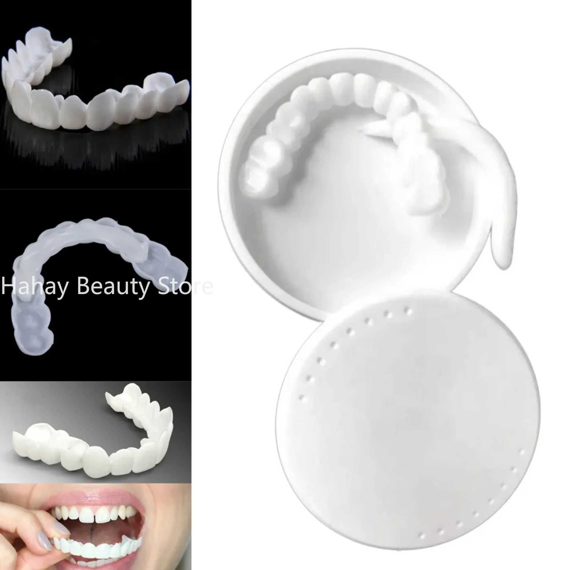 Upper and lower teeth silicone teeth whitening teeth cover teeth bracket simulates teeth with smile box M250410