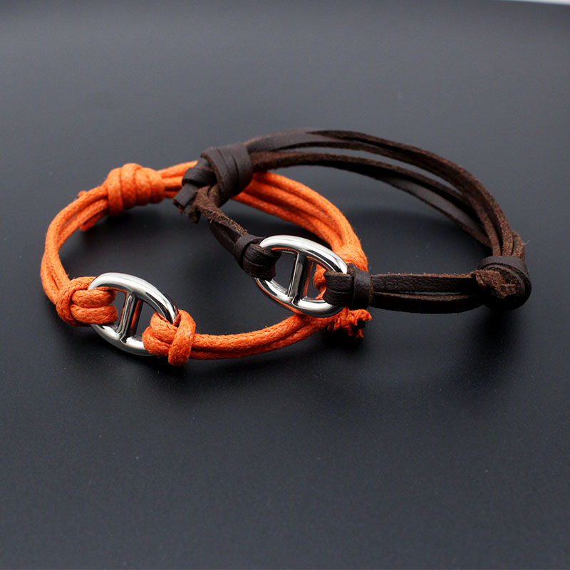 18K Gold Plated Stainless Steel Jewelry Pig Nose Chain Bracelet Miami Cuban Link Bracelet Multiple Design Chunky Bracelets Women