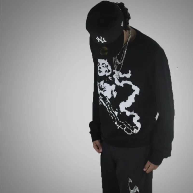 Fashion Winter Streetwear 2022 Gothic Fairy Grunge Kawaii Pattern Printed Cotton Knit Women Pullover Korean Y2K Vintage 2000S Sweater Y251110