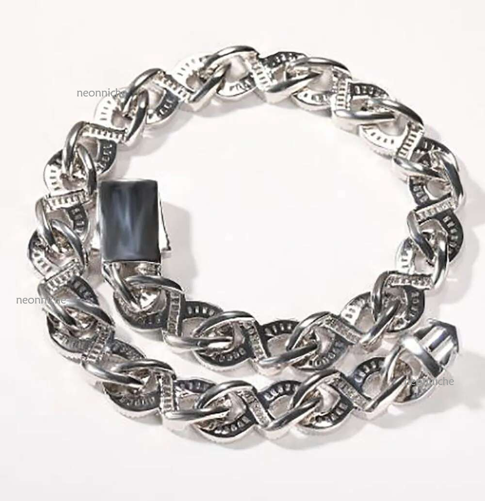 15mm Iced Infinity k Necklace 14K White Gold Plated Baguette Dia Cubic Zirconia Jewelry 16inch-24inch Cuban Chain