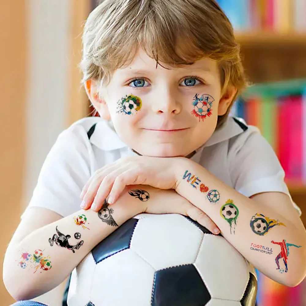 10 basketball soccer childrens cute waterproof temporary tattoo stickers soccer body art childrens facial prosthetics tattoos W250410