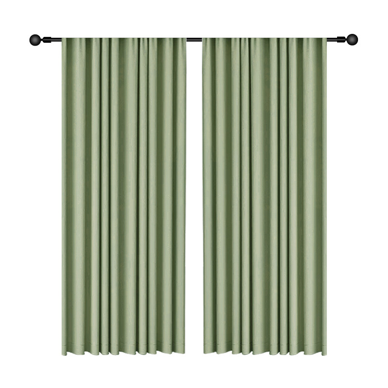 T0380 full blackout new technology cotton and linen curtain fabric physical sun protection sunshade black gold grid wholesale finished curtain