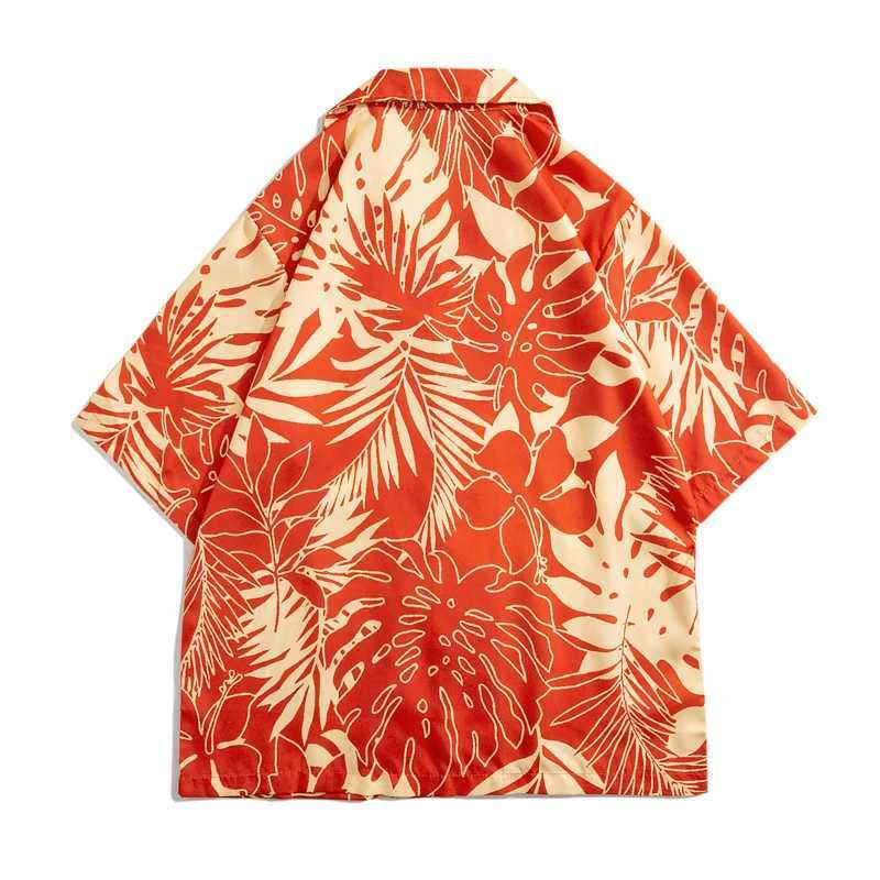 Summer mens fancy shirt Hawaiian beach style design short sleeved casual shirt ice silk quick drying loose top X250410