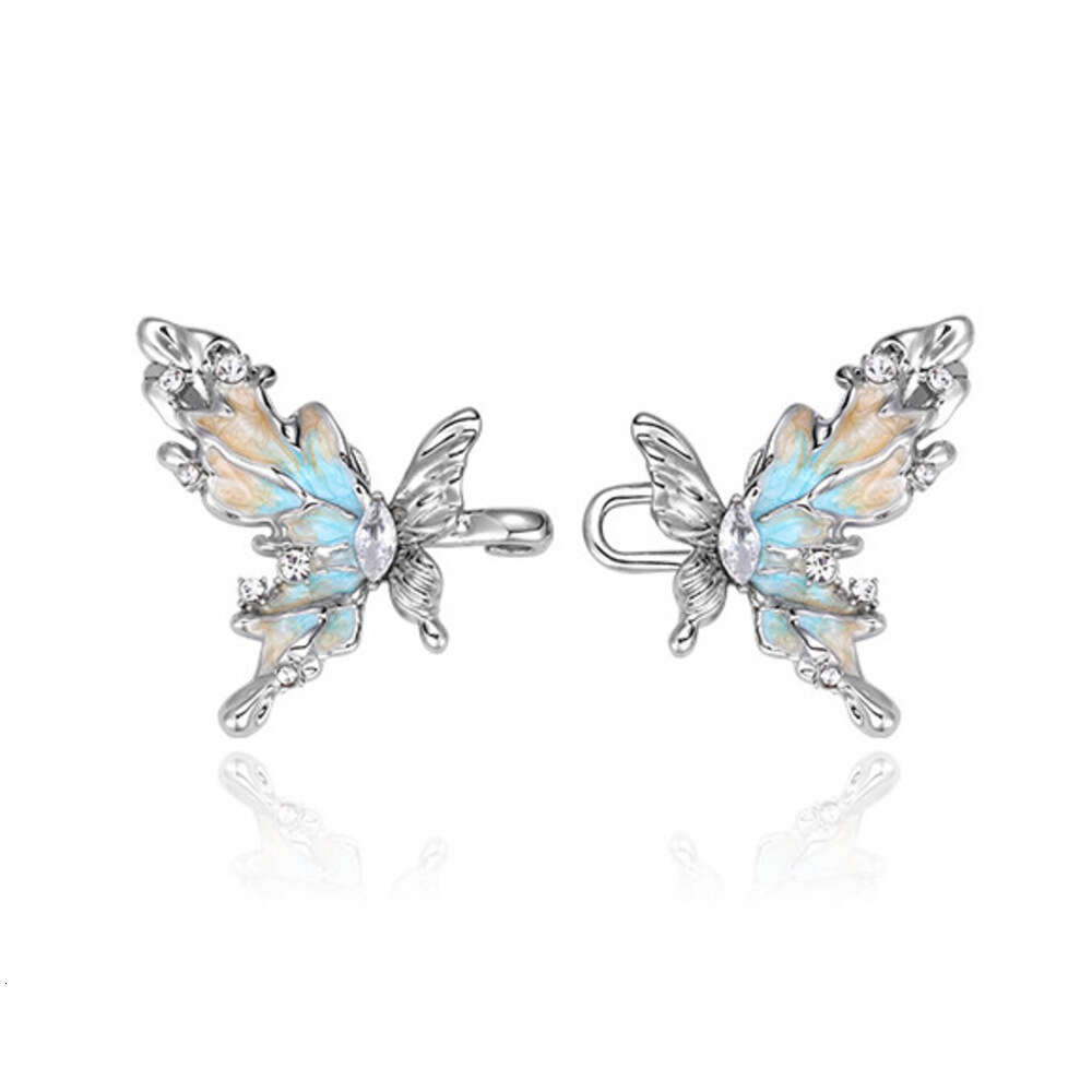 DHcollections Gradient Oil Drop Butterfly Buckle for Women, Exquisite Tightening Artifact, Adjustable Buckle, Pants Tightening, Elastic Waist Accessor