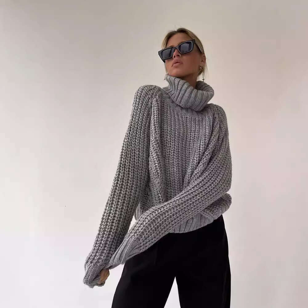 2024 European American autumn and winter new style elderly loose casual versatile long sleeved knitted sweater