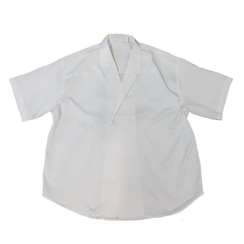 Summer Niche Desireless Short Sleeve Shirt For Men Korean Version Draped Suit Collar Shirt Casual Scene Other Material 250409